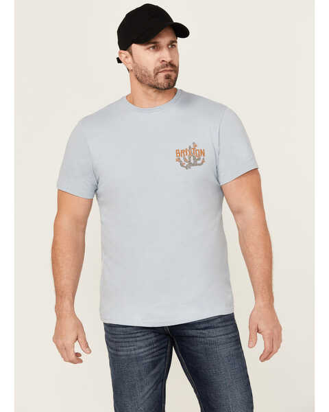 Image #1 - Brixton Men's Valley Cactus Short Sleeve Graphic T-Shirt , Light Blue, hi-res