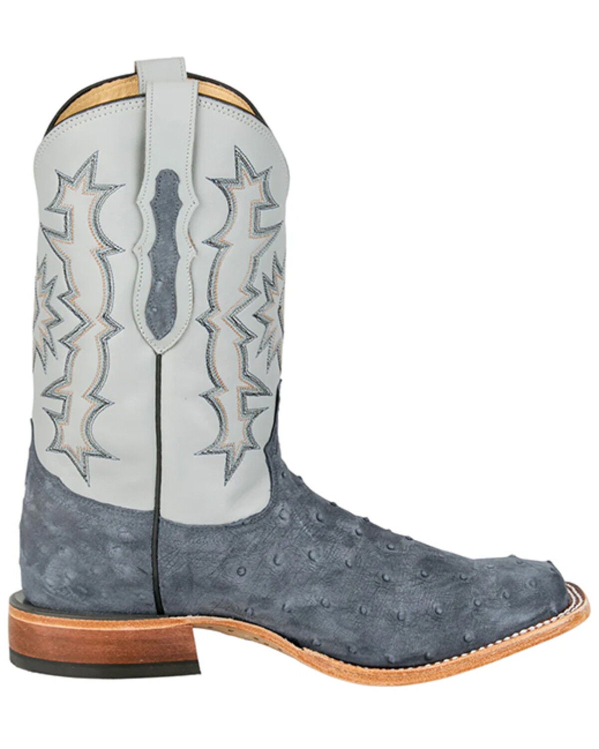Image #2 - Tony Lama Men's Carlos Exotic Ostrich Western Boots - Broad Square Toe, Navy, hi-res
