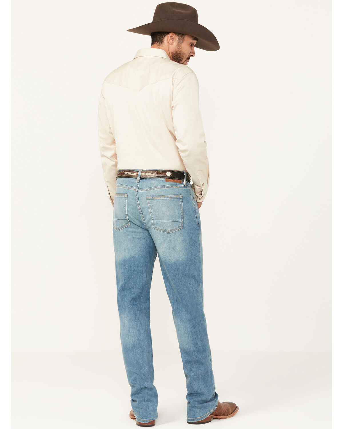 Image #3 - DEVIL-DOG Dungarees Men's Beech Medium Wash Relaxed Bootcut Stretch Jeans, Medium Wash, hi-res