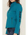 Image #3 - RANK 45® Women's Soft Shell Logo Riding Jacket, Teal, hi-res