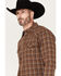 Image #2 - Cody James Men's Rusty Nail Small Plaid Print Long Sleeve Snap Western Flannel Shirt - Big & Tall, , hi-res