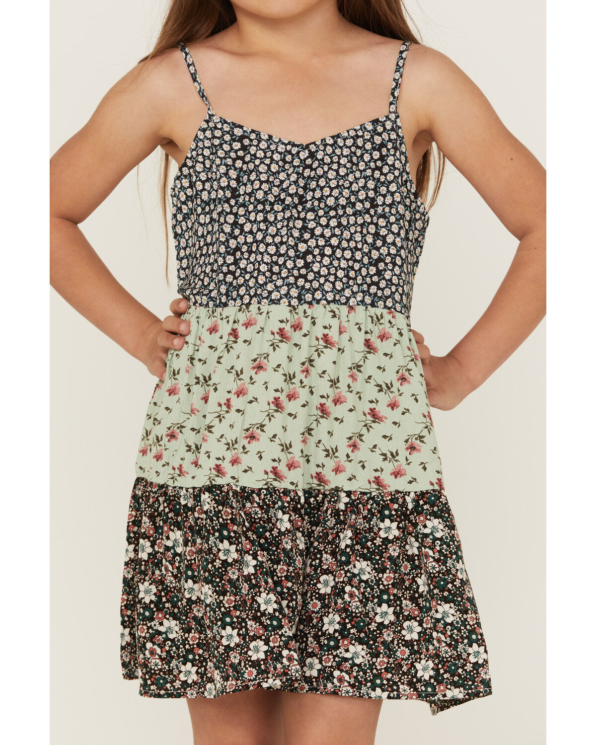 Image #3 - Hayden Girls' Floral Swing Tiered Dress, , hi-res