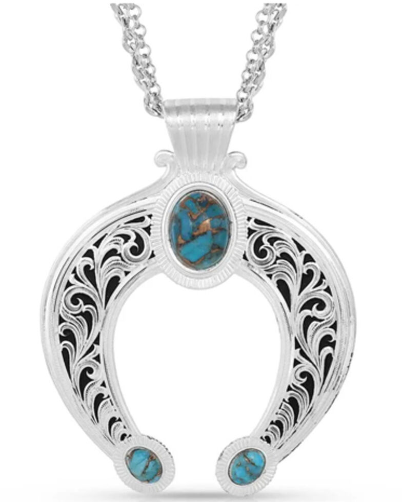 Montana Silversmiths Women's Romancing The Stone Squash Blossom Necklace, Silver, hi-res