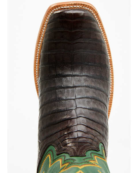 Image #6 - Hyer Men's Spearville Exotic Caiman Western Boots - Square Toe , Black, hi-res