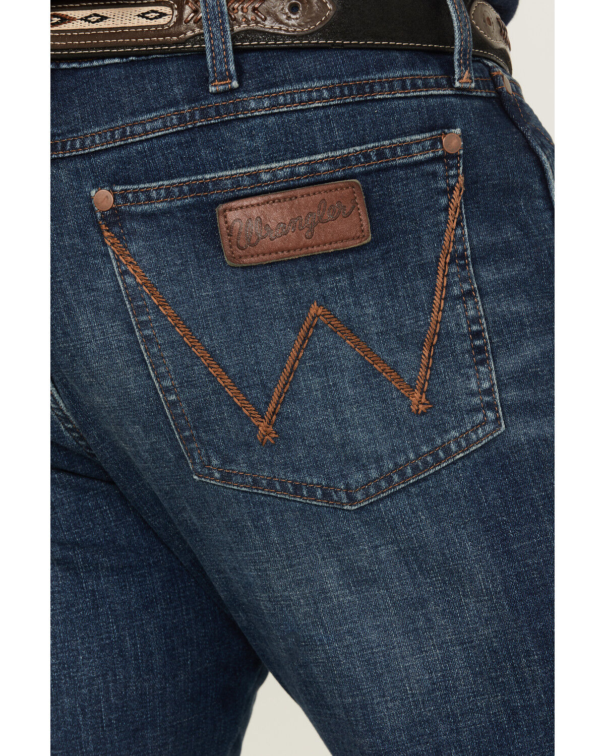 Image #4 - Wrangler Retro Men's Riviera Dark Wash Slim Straight Stretch Denim Jeans - Tall, Dark Wash, hi-res