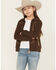Image #1 - Cruel Girl Girls' Boot Stitch Embroidered Bomber Jacket, Brown, hi-res