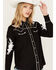Image #3 - Scully Women's Floral Embroidered Long Sleeve Pearl Snap Western Shirt, Black, hi-res