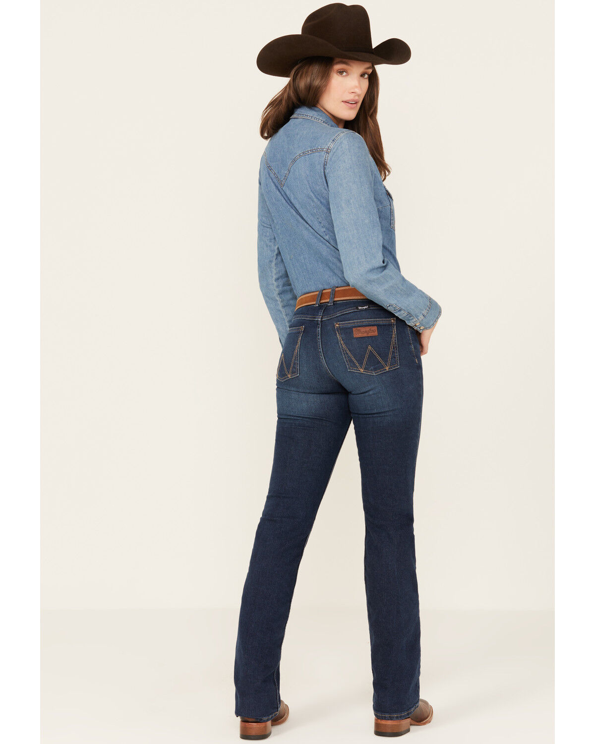 Image #3 - Wrangler Retro Women's Dark Wash Mid Rise Stretch Bootcut Jeans, Dark Wash, hi-res
