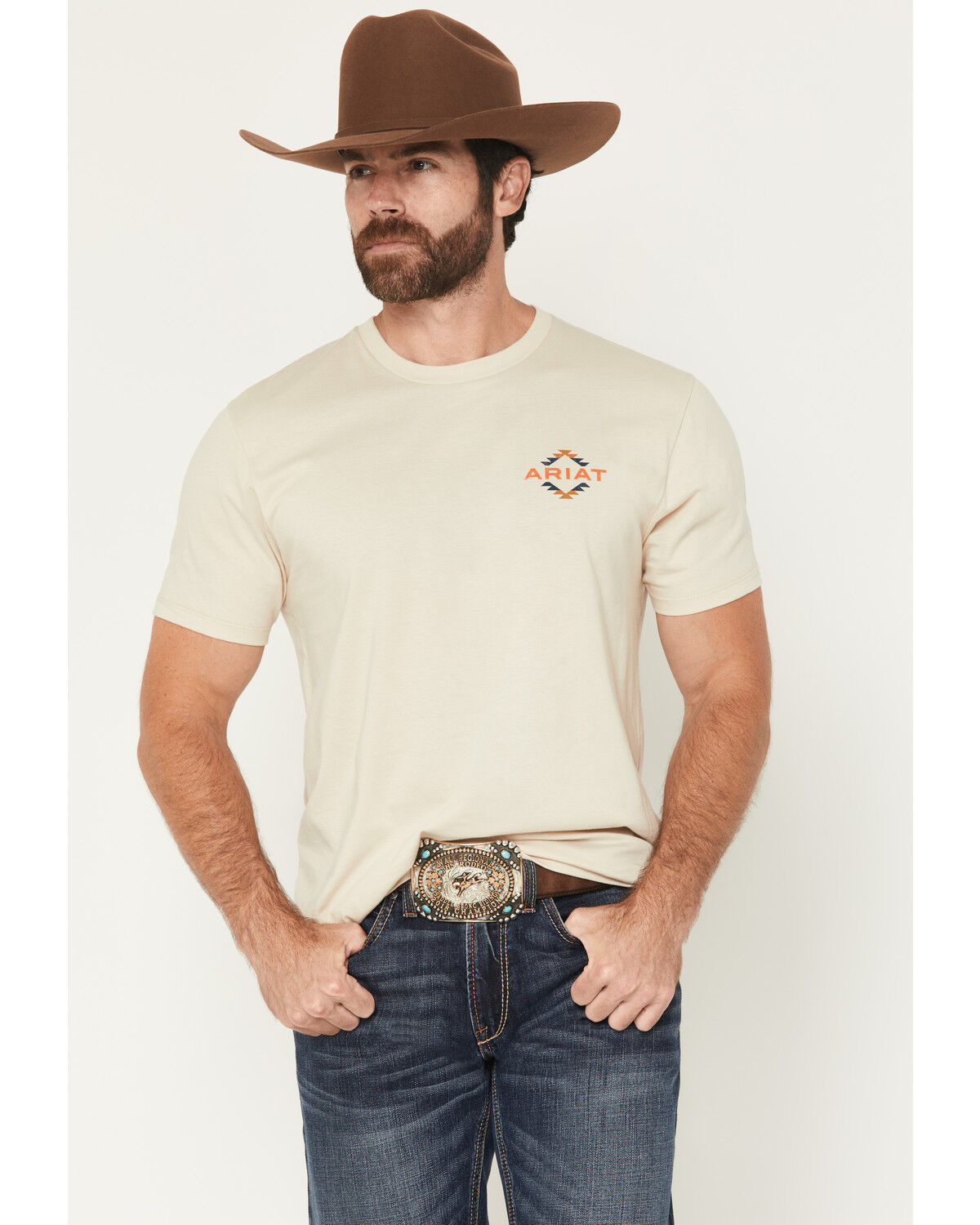 Image #2 - Ariat Men's Tapaz Zapoteco Short Sleeve Graphic T-Shirt, Natural, hi-res