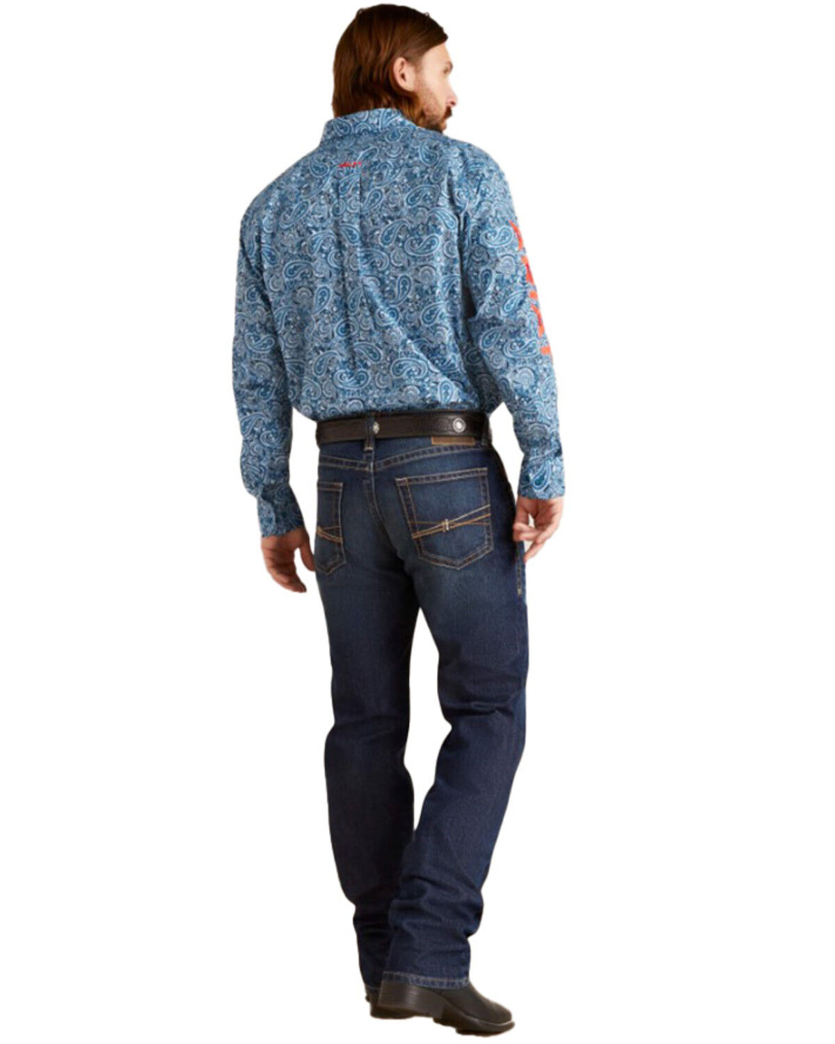 Image #4 - Ariat Men's M5 Dennis Dark Wash Stretch Straight Jeans, Dark Wash, hi-res