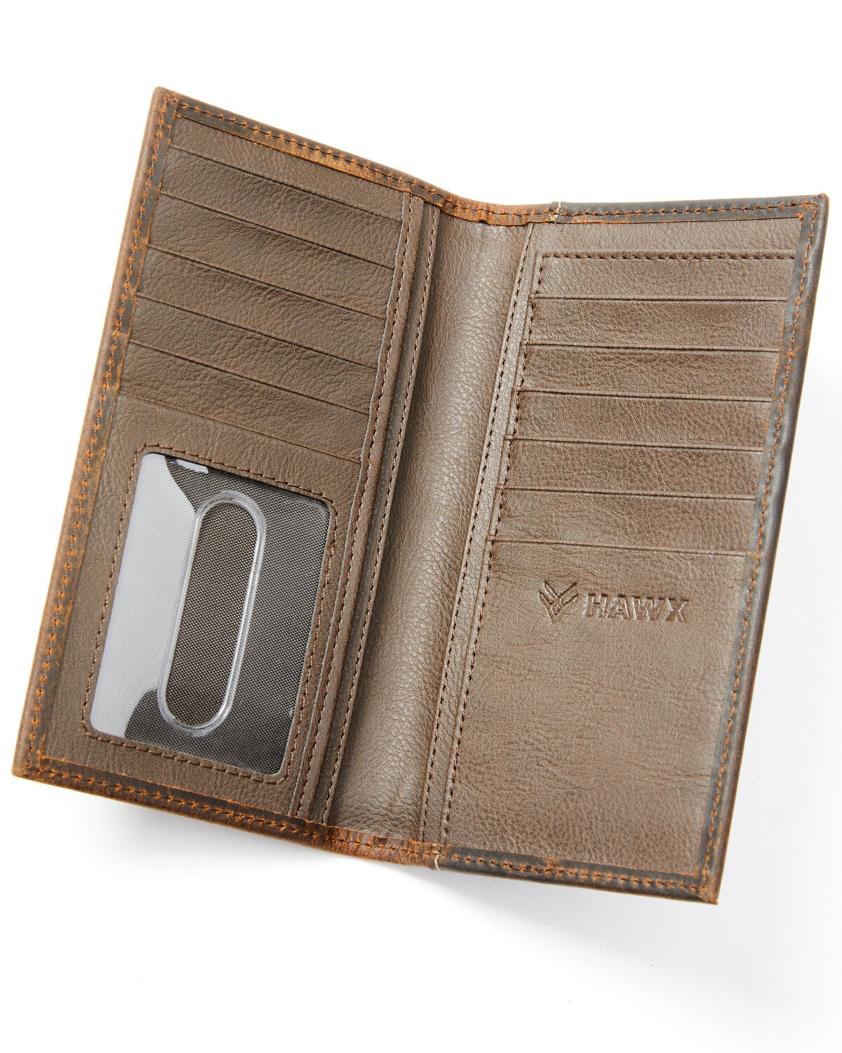 Image #2 - Hawx Men's Logo Rodeo Wallet, Brown, hi-res