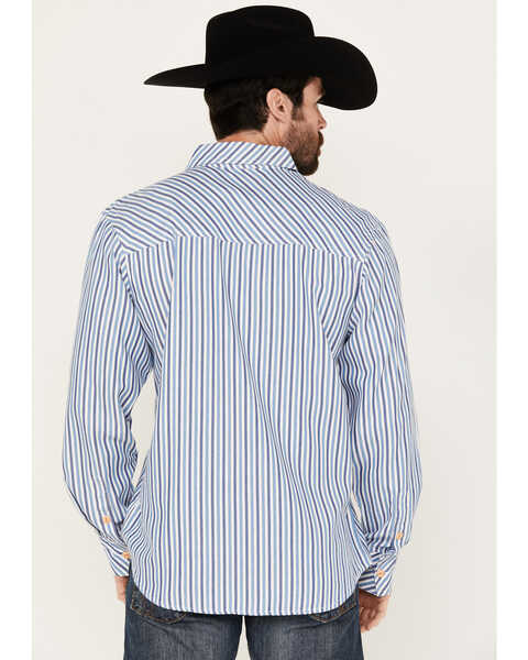Image #4 - Resistol Men's Quest Striped Long Sleeve Button-Down Western Shirt, Blue, hi-res