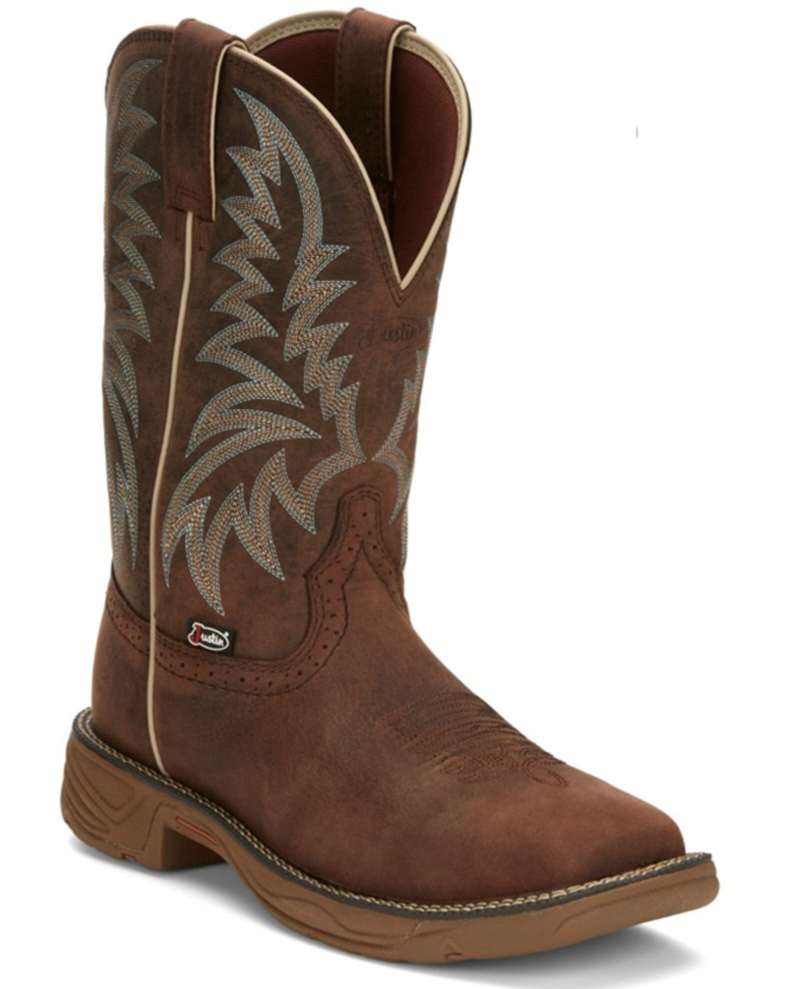 Justin Men s Rush Short Base Performance Western Boots Broad