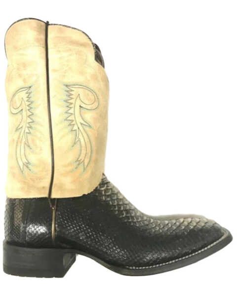 Cody James Men's Luster Exotic Python Western Boots - Broad Square Toe , Grey, hi-res