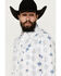Image #2 - Ely Walker Men's Southwestern Print Long Sleeve Pearl Snap Western Shirt, White, hi-res