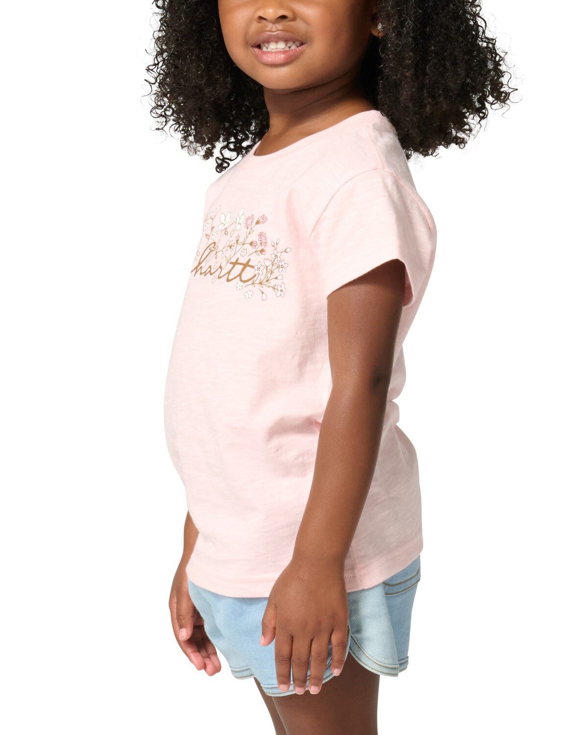 Image #2 - Carhartt Toddler Girls' Floral Logo Short Sleeve Graphic Tee, Light Pink, hi-res