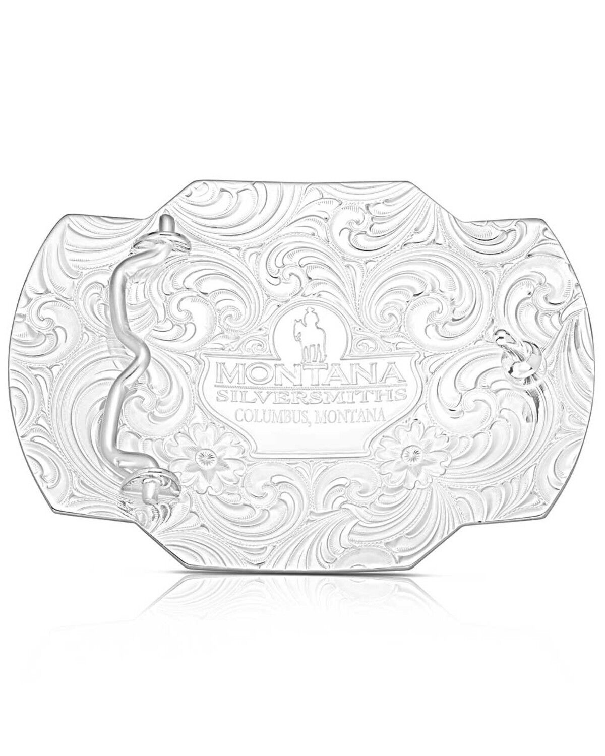 Image #2 - Montana Silversmiths Two-Toned Eagle Belt Buckle, Silver, hi-res