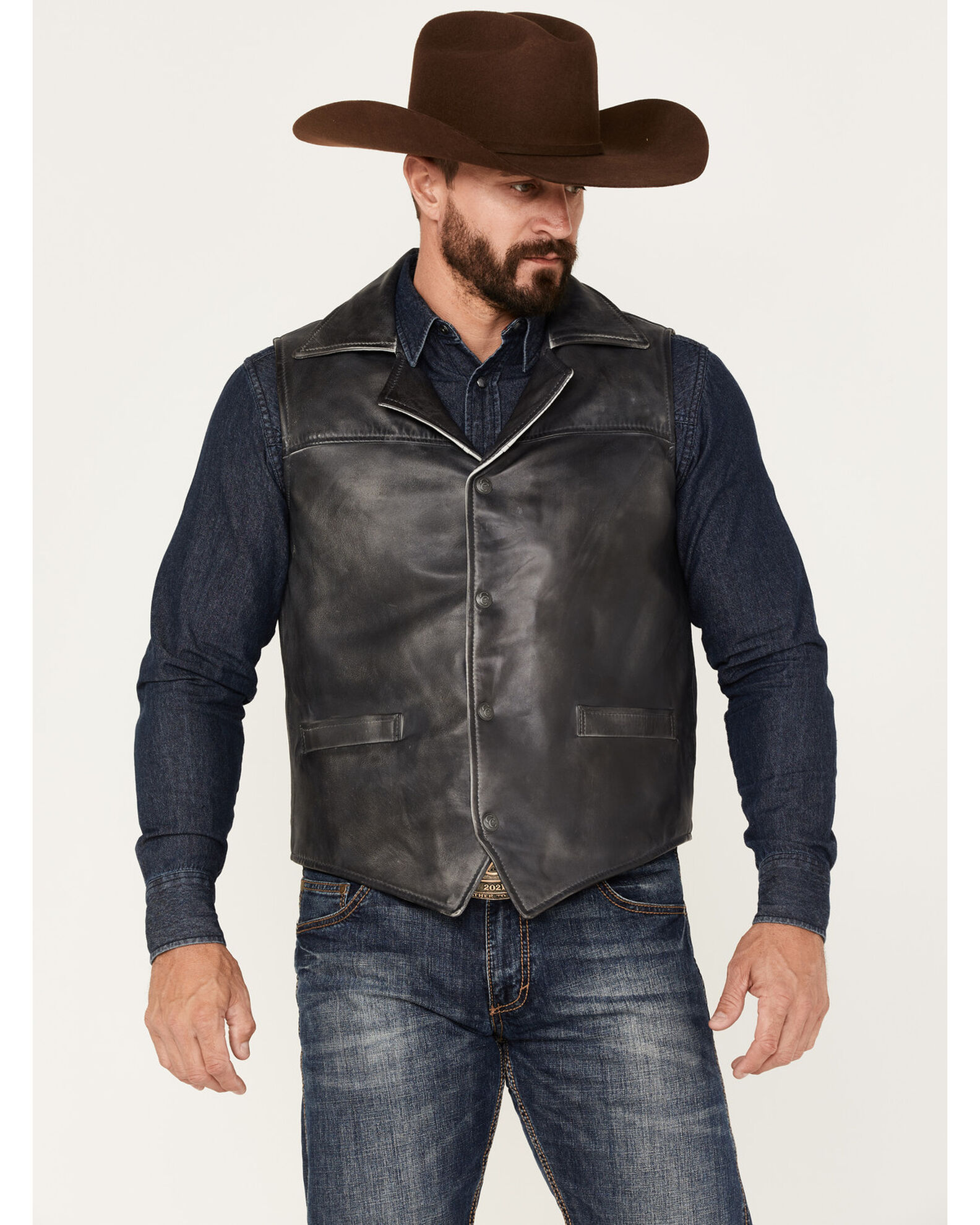 Cripple creek mens leather vest new arrivals
