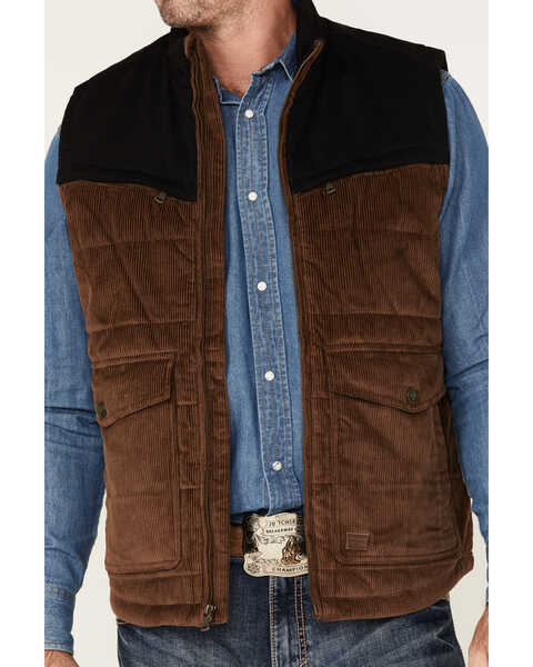 Image #3 - Cody James Men's Waren Corduroy Puffer Vest, Brown, hi-res