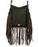 Image #2 - American West Women's Pony Hair-On Fringe Saddle Crossbody, Chocolate, hi-res