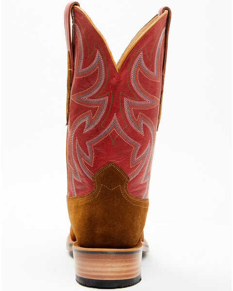 Image #5 - RANK 45® Men's Archer Roughout Western Boots - Square Toe, Red, hi-res