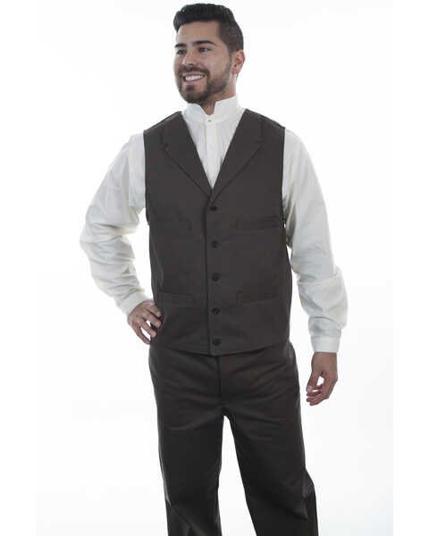 Scully Men's Herringbone Vest, Charcoal, hi-res