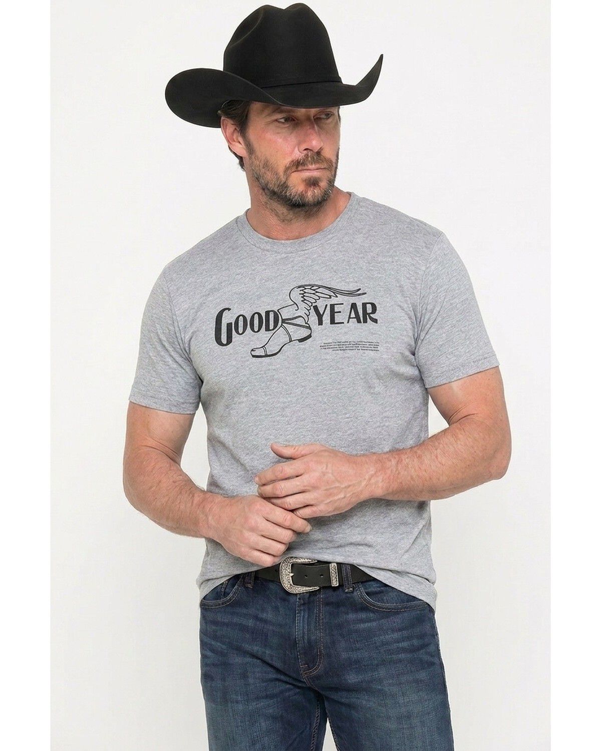 Goodyear Men's Vintage Logo Short Sleeve Graphic T-Shirt, Charcoal, hi-res