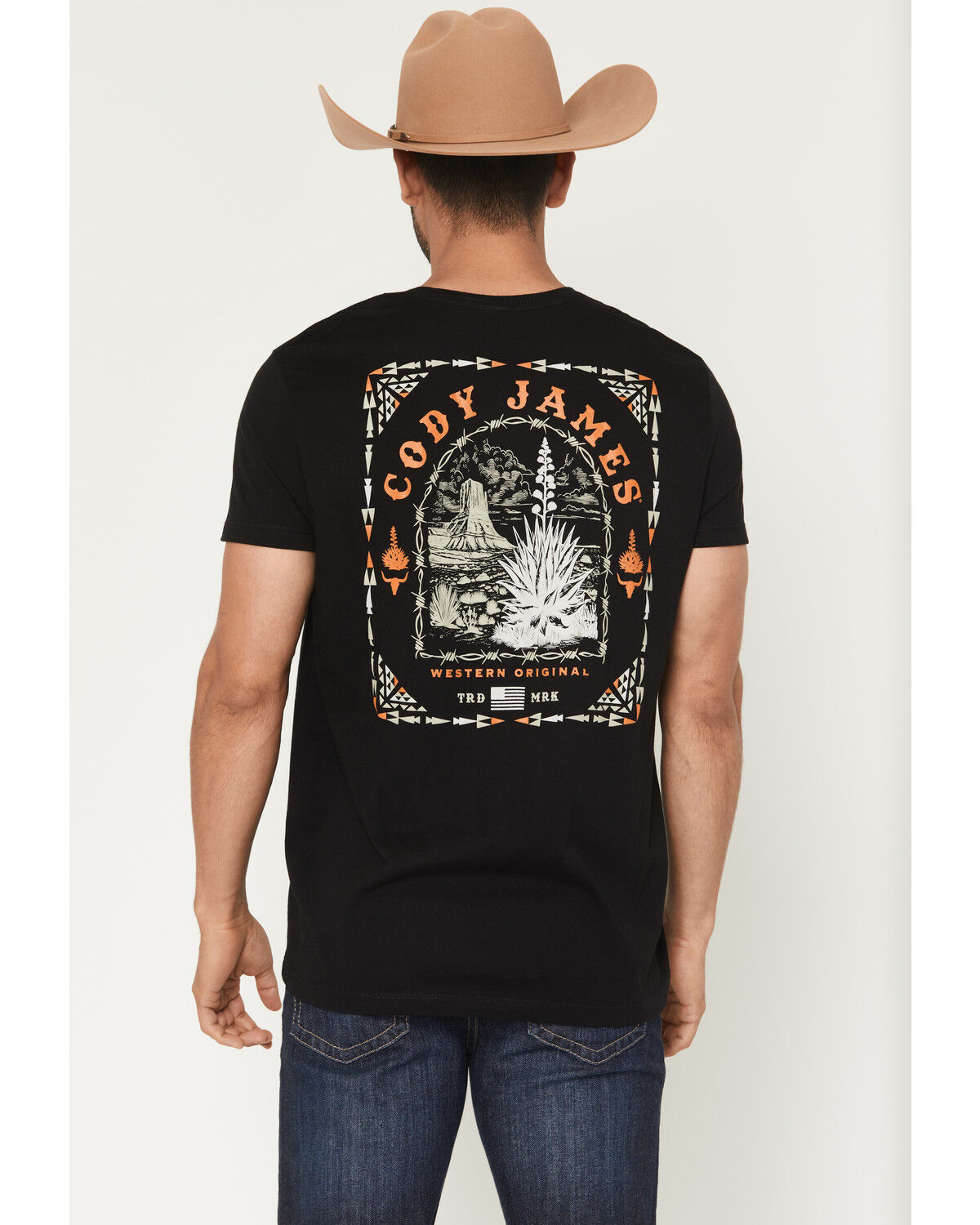 Image #1 - Cody James Men's Agave Desert Short Sleeve Graphic T-Shirt, Black, hi-res