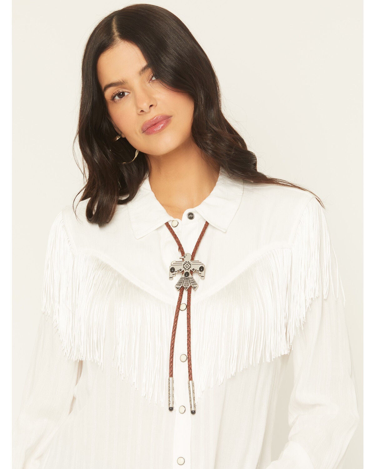 Idyllwind Women's Woodlark Thunderbird Bolo Tie, Brown, hi-res