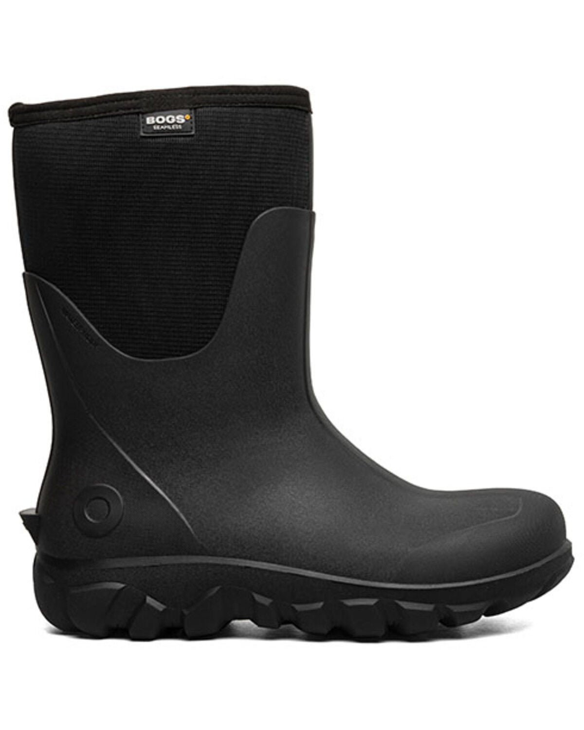 Image #2 - Bogs Men's Classic Seamless Mid Insulated Rubber Boots - Round Toe, Black, hi-res