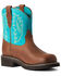 Ariat Girls' Heritage Western Boots - Round Toe, Brown, hi-res