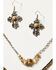 Image #3 - Shyanne Women's Champagne Chateau Cross Necklace & Earrings Set, Multi, hi-res