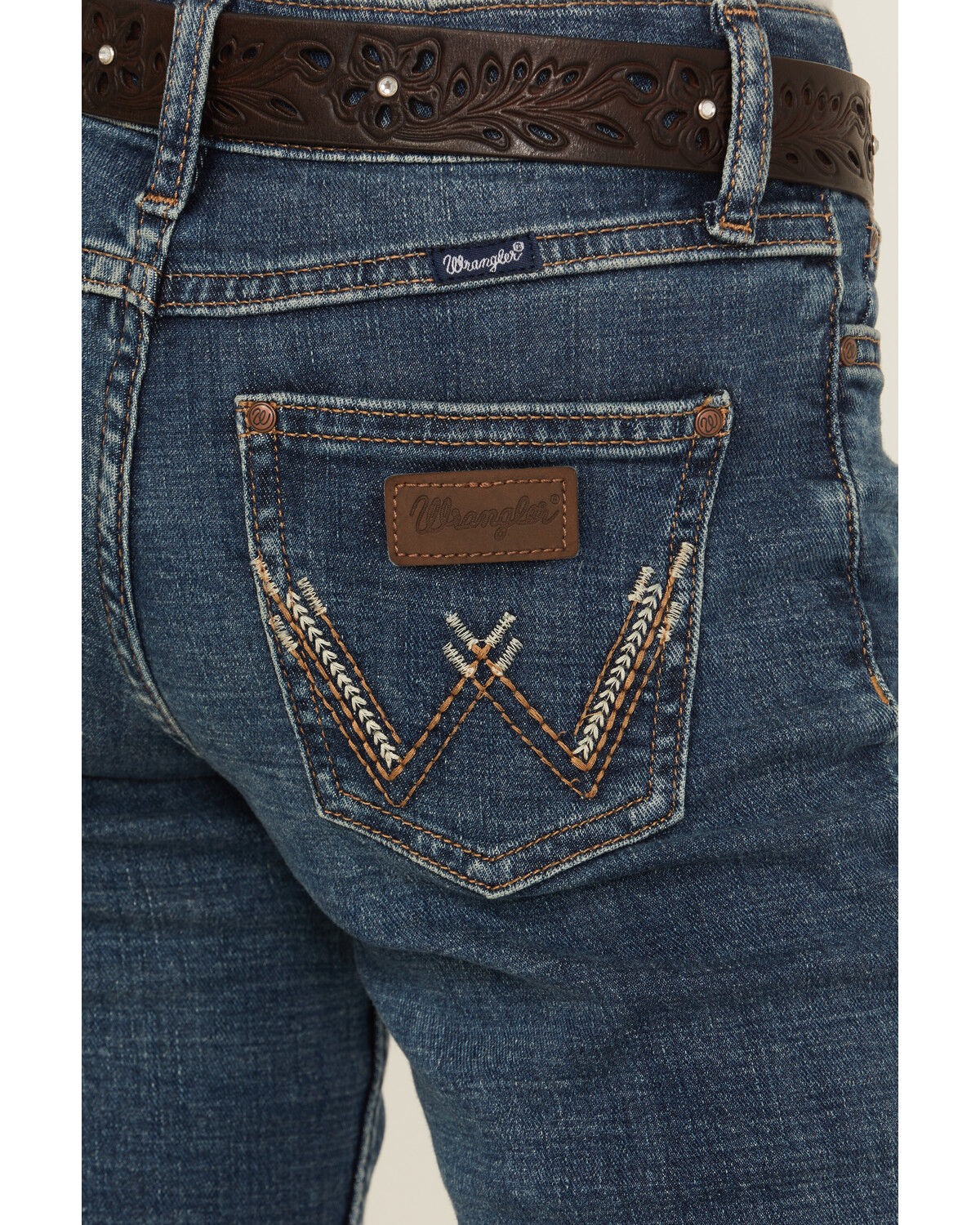 Image #4 - Wrangler Girls' Bootcut Stretch Denim Jeans, Blue, hi-res