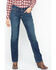 Image #2 - Ariat Women's R.E.A.L. Mid Rise Icon Stackable Straight Leg Jeans, Indigo, hi-res