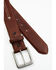 Hawx Men's Brown Center Stitch Studded Leather Belt, Brown, hi-res