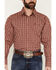 Image #3 - Wrangler Men's Classic Plaid Print Long Sleeve Button-Down Western Shirt, Red, hi-res
