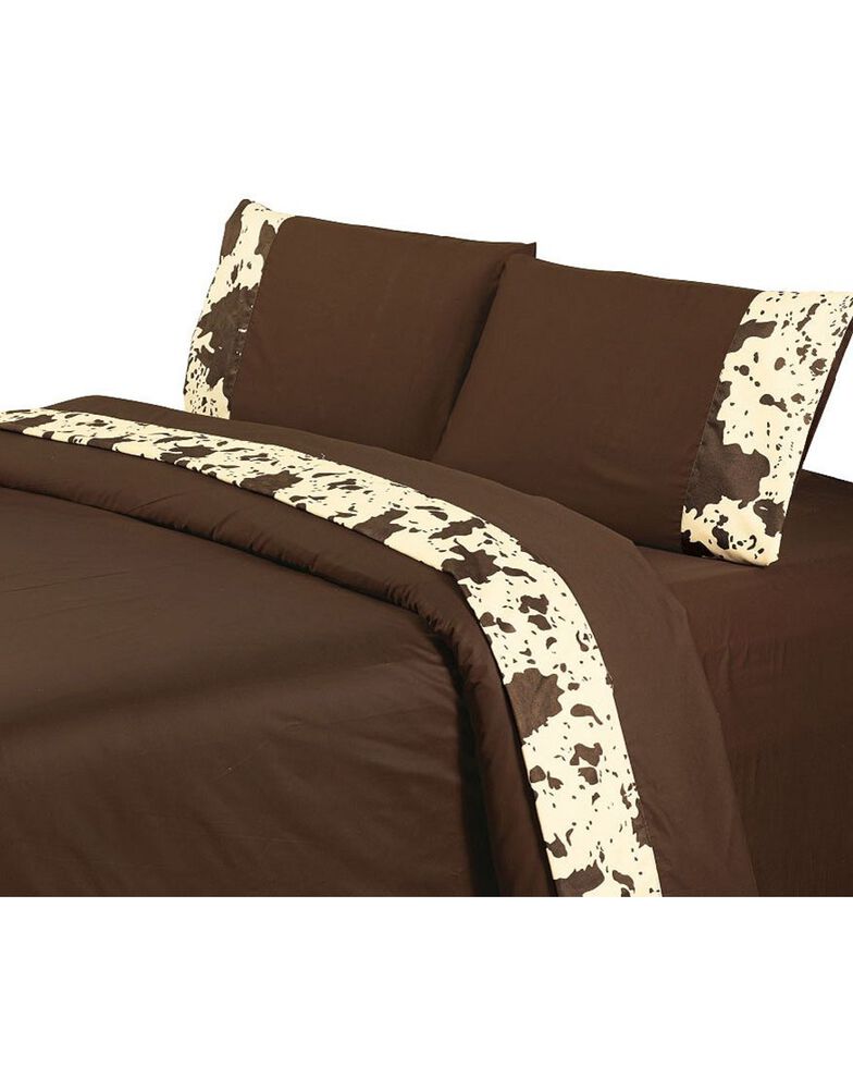 HiEnd Accents Printed Cowhide 4-Piece King Sheet Set, Multi, hi-res