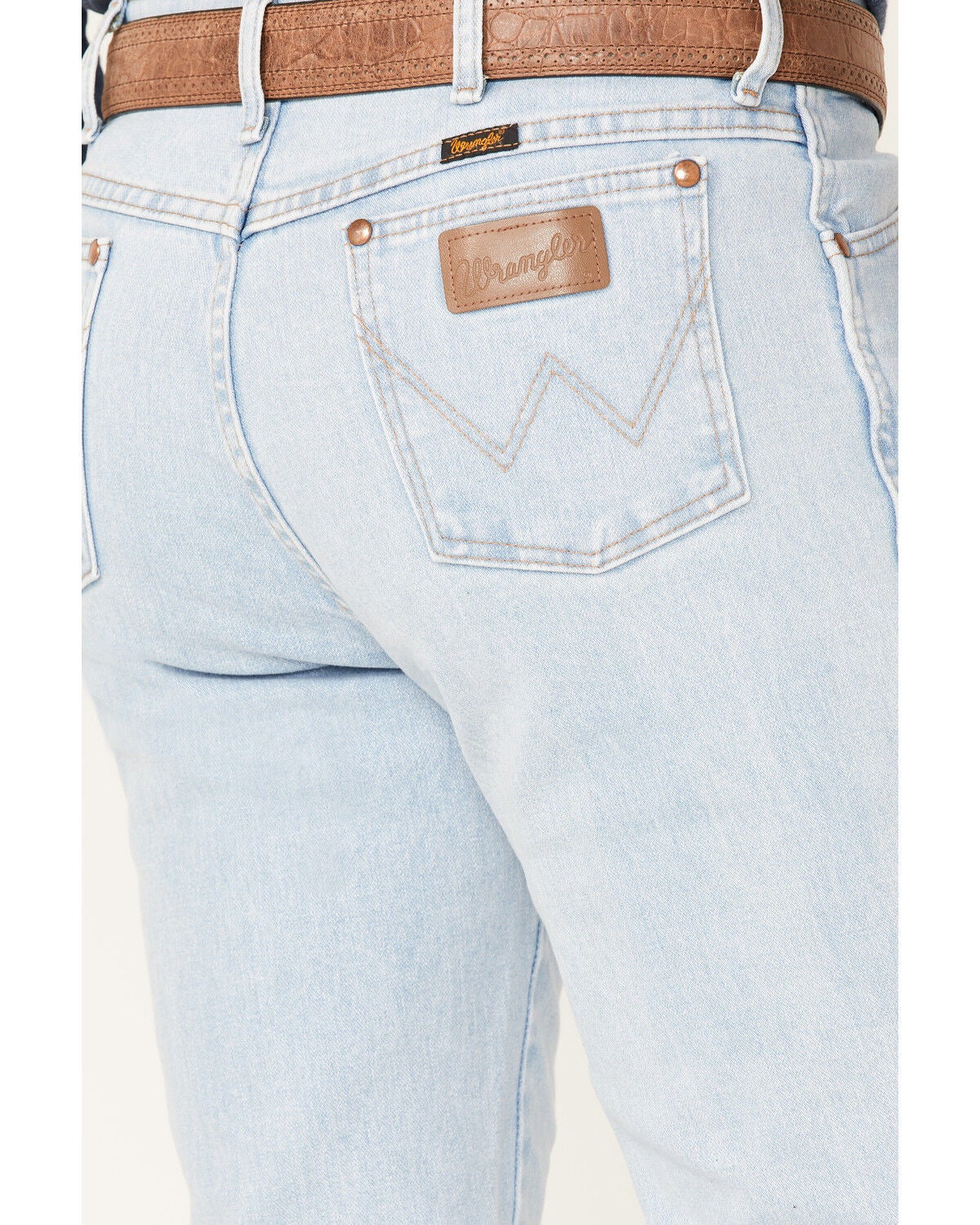 Image #4 - Wrangler Men's Active Flex Bleach Light Wash Slim Fit Cowboy Cut Jeans, Blue, hi-res
