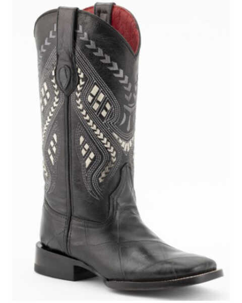 Ferrini Women's Jesse Western Boots - Broad Square Toe, Black, hi-res