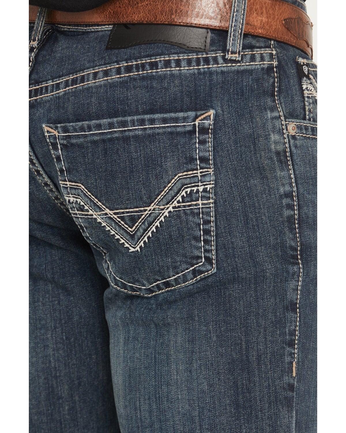 Image #4 - Rock & Roll Denim Men's Dark Wash Pistol Bootcut Reflex Stretch Denim Jeans, Dark Wash, hi-res
