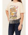 Image #2 - American Highway Girls' Cowgirl Country Short Sleeve Fringe Graphic Tee, Cream, hi-res