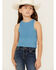 Image #1 - Fornia Girls' High Neck Tank Top , Blue, hi-res