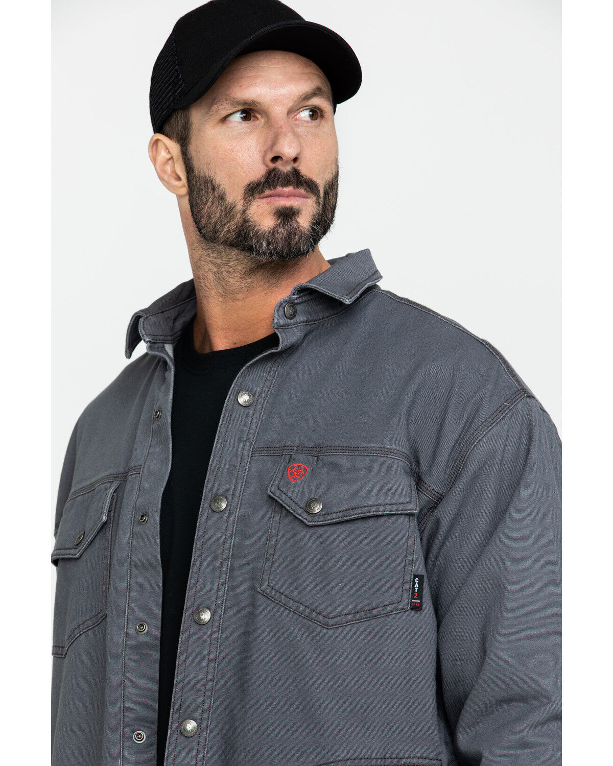 Image #5 - Ariat Men's FR Rig Shirt Work Jacket - Big, Grey, hi-res