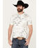 Hooey Men's Hot-Shot Southwestern Print Polo, White, hi-res