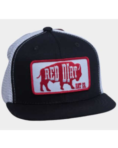 Red Dirt Hat Kid's Buffalo Silhouette Logo Patch Mesh Back Ball Cap, Black, hi-res