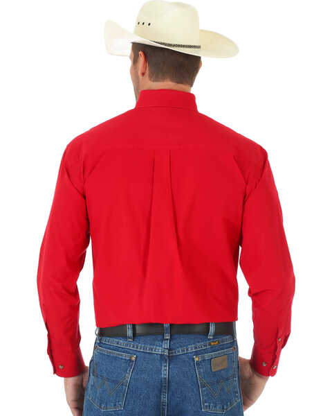 Image #2 - George Strait by Wrangler Men's Long Sleeve Western Shirt, Red, hi-res