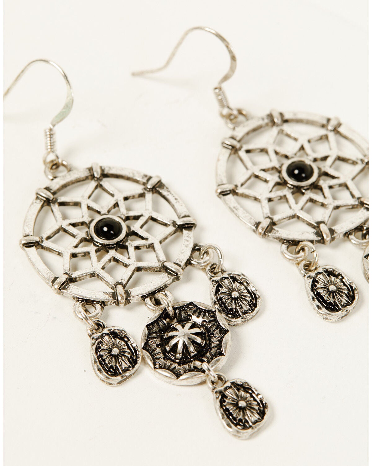 Image #2 - Shyanne Women's Moonrise Canyon Dreamcatcher Earrings, Silver, hi-res