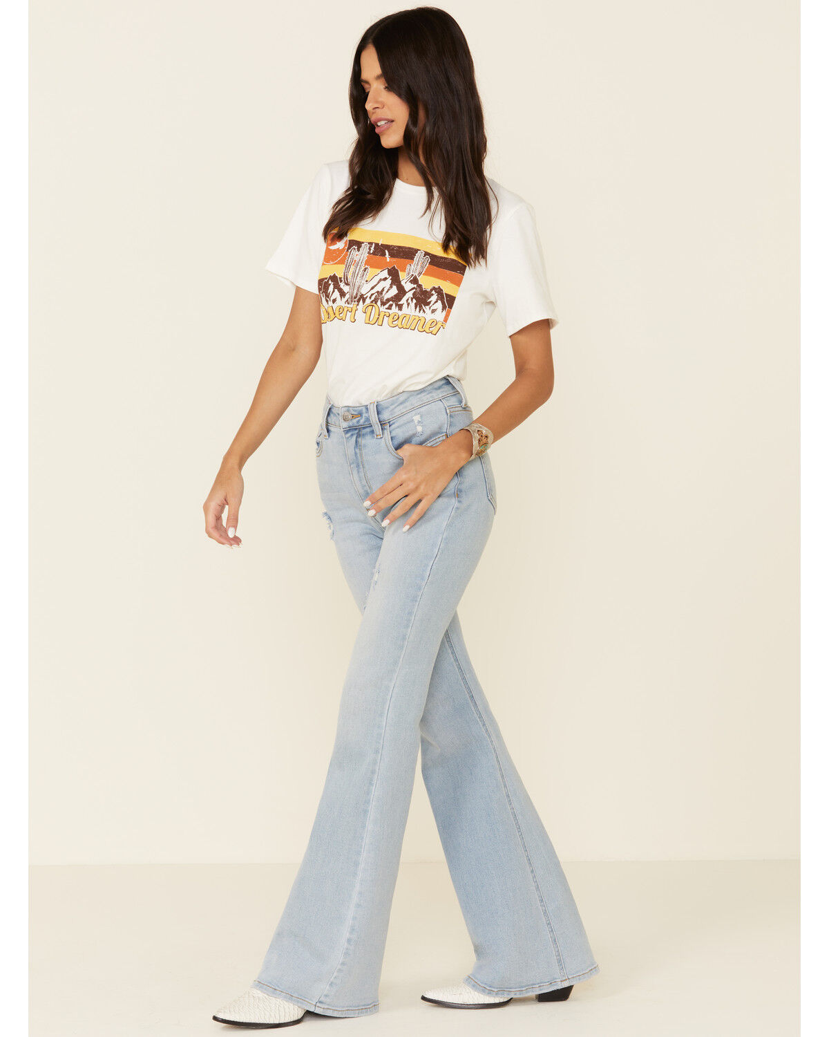 Image #2 - Polagram Women's Desert Dreams Graphic Tee, White, hi-res