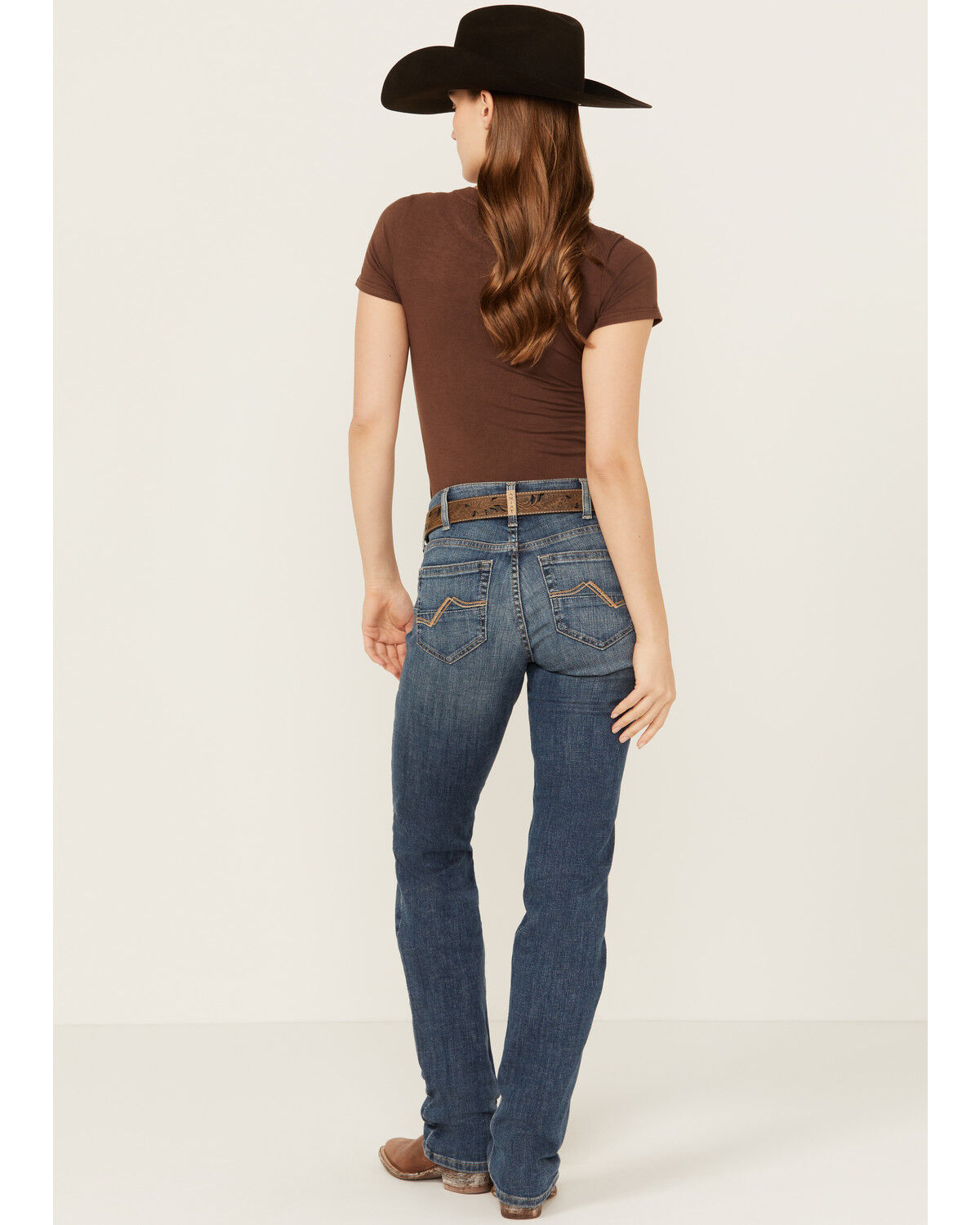 Image #1 - Ariat Women's Abigail Dark Wash Perfect Rise Straight Stretch Denim Jeans, Dark Wash, hi-res