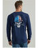 Image #1 - Wrangler Men's FR Skull Flag Long Sleeve Graphic T-Shirt , Navy, hi-res
